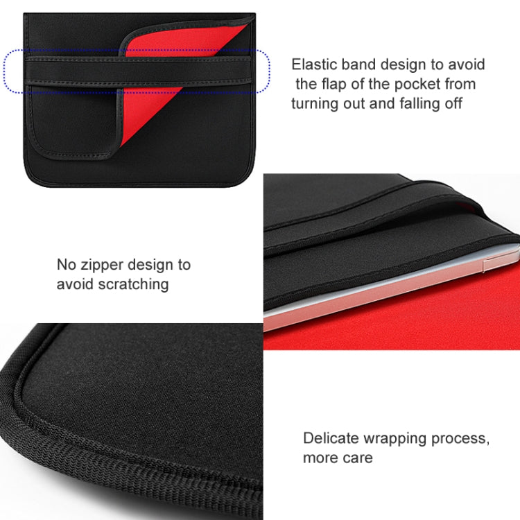 13 Inch Neoprene Laptop Lining Bag Horizontal Section Flap Clutch Bag(Black) - 13.3 inch by buy2fix | Online Shopping UK | buy2fix