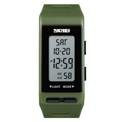 SKMEI 1362 Sports Electronic Watch Fashion Waterproof Countdown Children LED Watch(Army Green) - LED Digital Watches by SKMEI | Online Shopping UK | buy2fix