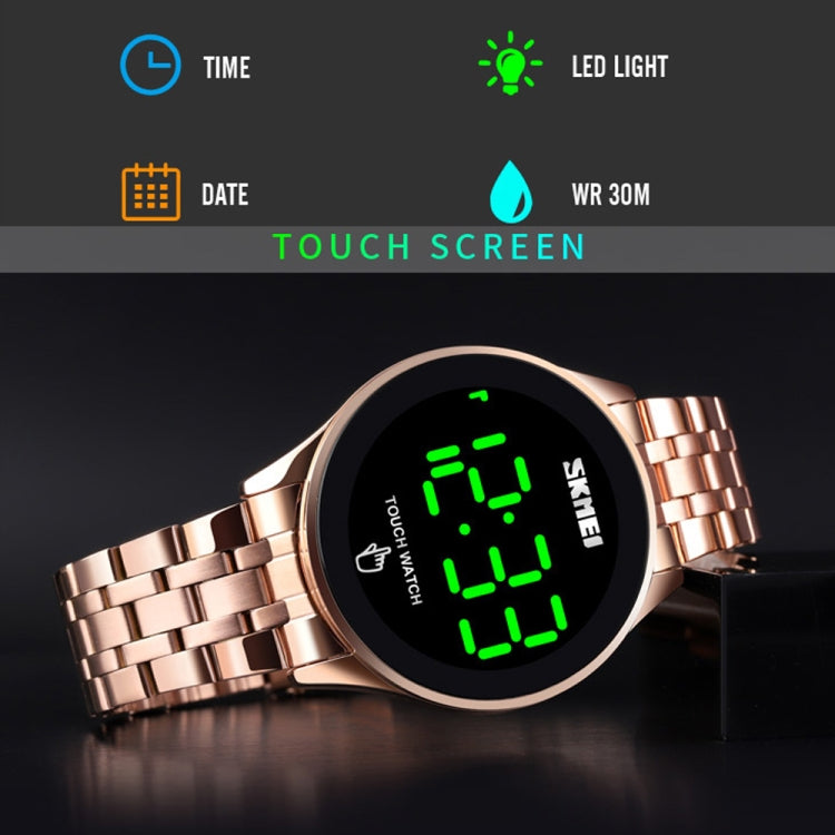 SKMEI 1579 Simple Touch Screen LED Luminous Stainless Steel Electronic Watch, Color: Black - Alloy Watches by SKMEI | Online Shopping UK | buy2fix