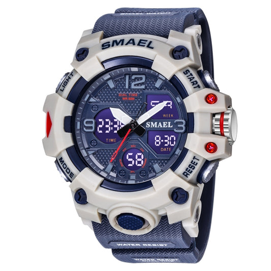 SMAEL 8008 Outdoor Sports Multifunctional Waterproof Luminous Men Watch(Deep Blue) - LED Digital Watches by SMAEL | Online Shopping UK | buy2fix
