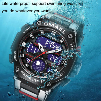 SMAEL 8069 Outdoor Multifunctional Waterproof Sports Alloy Luminous Watch(Black) - LED Digital Watches by SMAEL | Online Shopping UK | buy2fix