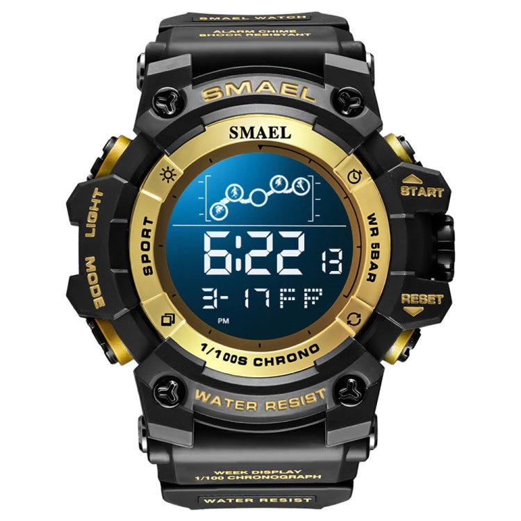 SMAEL 8082 Outdoor Waterproof Sports Multifunctional Luminous Timing Electronic Watch(Gold) - Sport Watches by SMAEL | Online Shopping UK | buy2fix