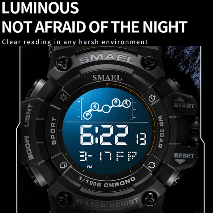 SMAEL 8082 Outdoor Waterproof Sports Multifunctional Luminous Timing Electronic Watch(Black Colorful Red Yellow) - Sport Watches by SMAEL | Online Shopping UK | buy2fix