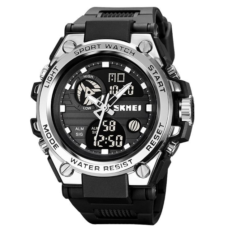 SKMEI 2031 Multifunctional Outdoor Waterproof Chronograph Men Sports Watch(Silver) - Silicone Strap Watches by SKMEI | Online Shopping UK | buy2fix