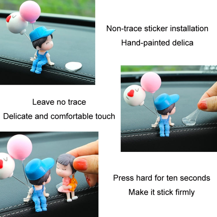 2pcs Car Ornament Ornament Lovely Kissing Couple Doll, Color: Gray - In Car by buy2fix | Online Shopping UK | buy2fix