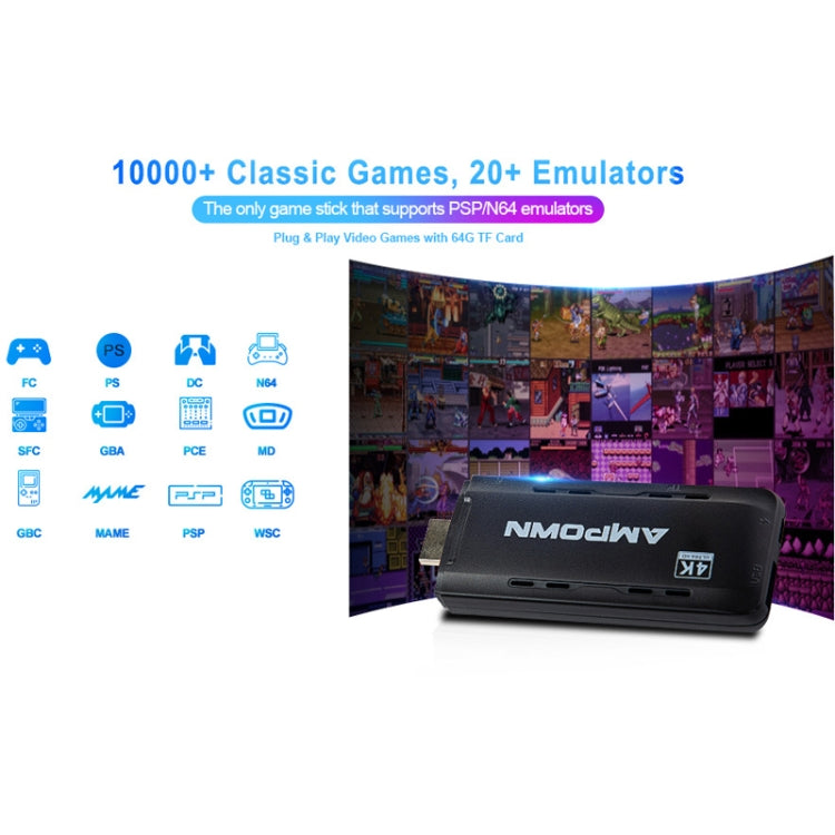 Ampown U9 Wireless 2.4G HD Arcade PSP Home TV Mini Game Console 64G 10000+ Games - Pocket Console by buy2fix | Online Shopping UK | buy2fix