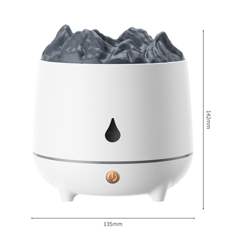 HS01 Simulation Flame Humidifier Home Aromatherapy Machine With Night Light(White) - Air Purifiers & Parts by buy2fix | Online Shopping UK | buy2fix