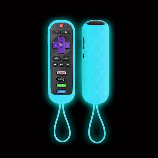 For TCL Roku RC280/RC282 2pcs Oval Remote Control Silicone Case(Luminous Blue) - Consumer Electronics by buy2fix | Online Shopping UK | buy2fix