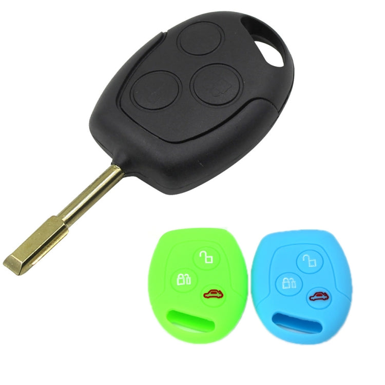 For Ford Transit/Focus 2pcs 3-Button Silicone Key Protector(Sky Blue) - In Car by buy2fix | Online Shopping UK | buy2fix