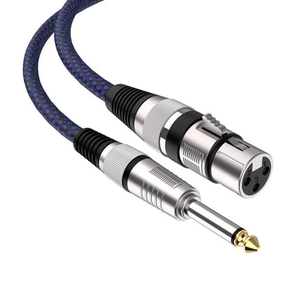 12m Blue and Black Net TRS 6.35mm Male To Caron Female Microphone XLR Balance Cable -  by buy2fix | Online Shopping UK | buy2fix