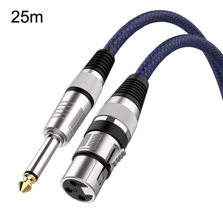 25m Blue and Black Net TRS 6.35mm Male To Caron Female Microphone XLR Balance Cable -  by buy2fix | Online Shopping UK | buy2fix