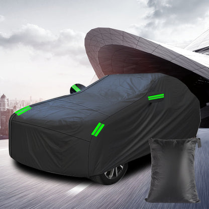 190T Silver Coated Cloth Car Rain Sun Protection Car Cover with Reflective Strip, Size: Y-M -  by buy2fix | Online Shopping UK | buy2fix