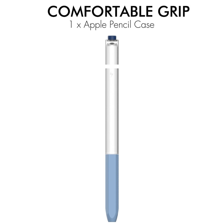 For Apple Pencil 2 AhaStyle PT-LC05 Jelly Style Translucent Silicone Protective Pen Case(Blue) - Pencil Accessories by AhaStyle | Online Shopping UK | buy2fix