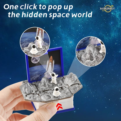 Stereo Folding Book Keychain Kids Educational Toys(Space Astronaut Blue) - Key Rings by buy2fix | Online Shopping UK | buy2fix