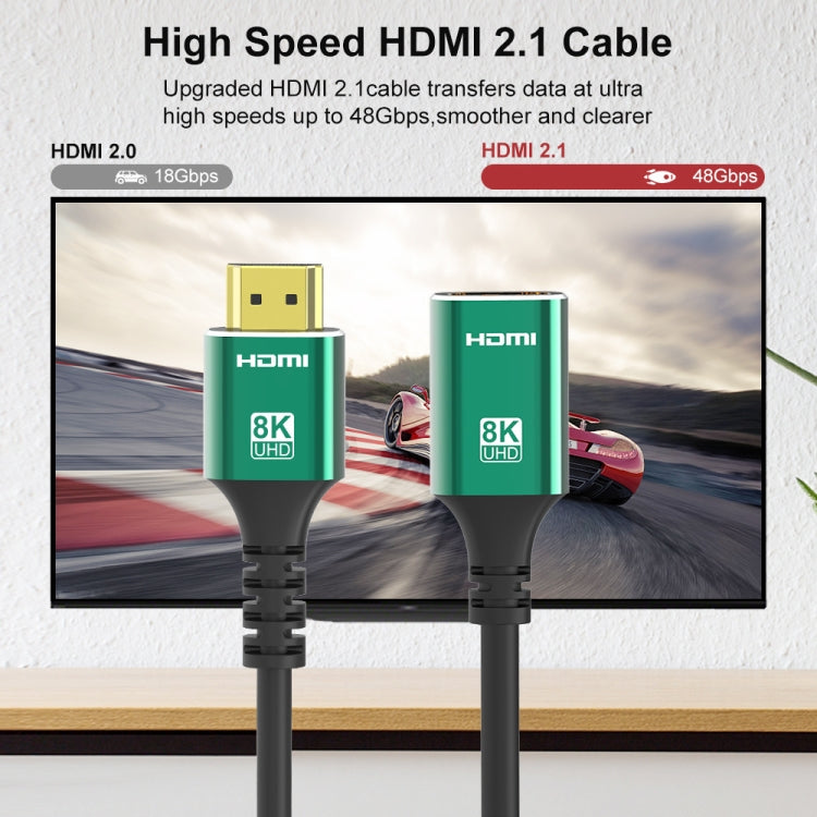 1m HDMI2.1 Male To Female 8K Audio And Video Cable Extension Cable(Green) - Cable by buy2fix | Online Shopping UK | buy2fix