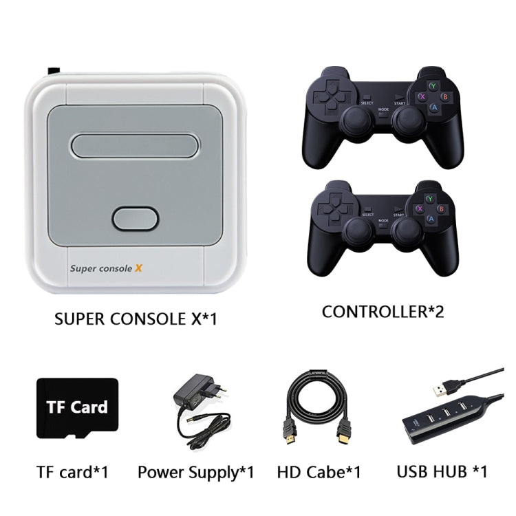 Super Console X 128G 40000+ Games Wireless 4K HD 3D Double Game Console Box, EU Plug - Pocket Console by buy2fix | Online Shopping UK | buy2fix