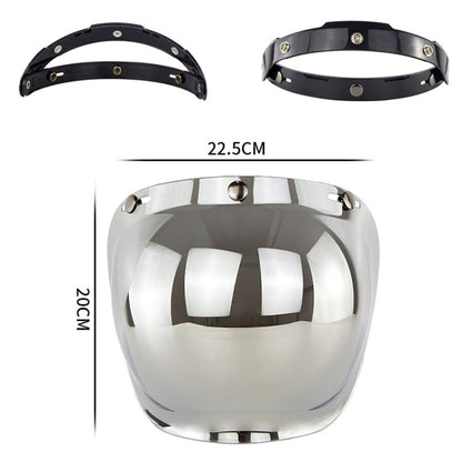 Motorcycle Helmet Three-Button Windproof Lens With Bracket(Silver Plated) - Helmets by buy2fix | Online Shopping UK | buy2fix