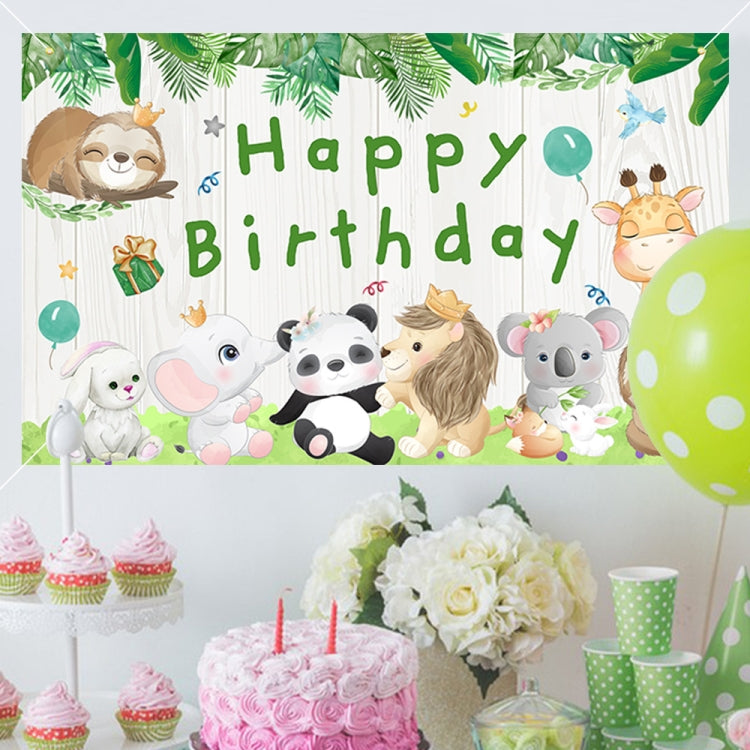 180x90cm 2pcs Animal Birthday Theme Backdrop Cloth Party Decoration(2023SRB93) -  by buy2fix | Online Shopping UK | buy2fix