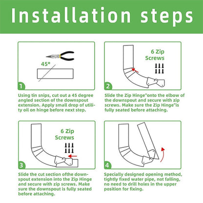 2pcs Gutter Extension Hinge Downspout Extension Flip-Up Hinge For Rectangle Or Square Downspout - Pipes & Fittings by buy2fix | Online Shopping UK | buy2fix