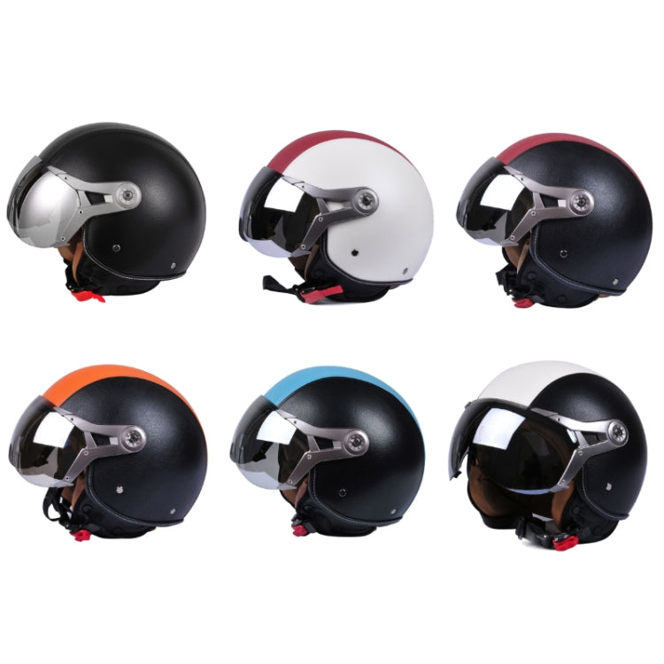 GXT Electric Vehicle Half Cover Four Seasons Retro Helmet, Size: L(Black Red) - Helmets by GXT | Online Shopping UK | buy2fix