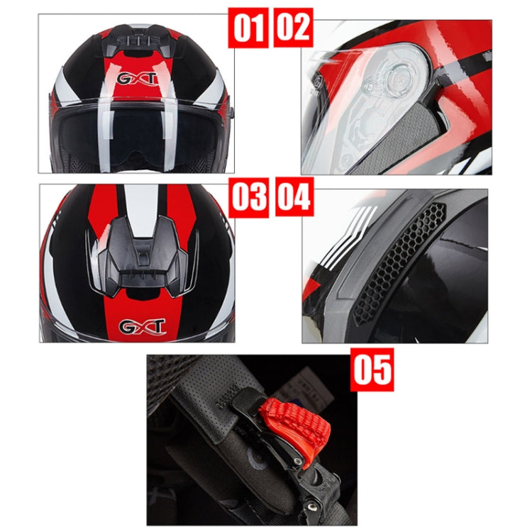 GXT Electric Vehicle Four Seasons Sun Protection & Windshield Double Lens Helmet, Size: M(Matt Black Red) - Helmets by GXT | Online Shopping UK | buy2fix