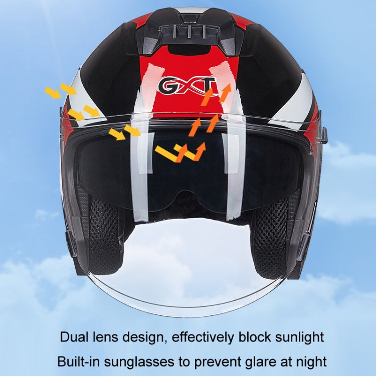 GXT Electric Vehicle Four Seasons Sun Protection & Windshield Double Lens Helmet, Size: L(Bright Black) - Helmets by GXT | Online Shopping UK | buy2fix