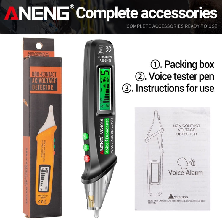 ANENG VC1019 Non-Contact Induction Electric Pen High-Precision Line Detection Breakpoint Voice Test Pen(Black) - Current & Voltage Tester by ANENG | Online Shopping UK | buy2fix