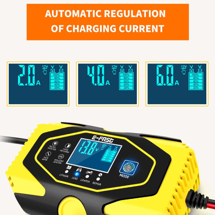 E-FAST Car Battery Charging LED Current Voltage Power Display Charger(UK Plug) - Power Bank by E-FAST | Online Shopping UK | buy2fix