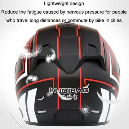 KUQIBAO Motorcycle Smart Bluetooth Sun Protection Double Lens Safety Helmet, Size: L(White Phantom Fiber+Gray Tail) - Helmets by KUQIBAO | Online Shopping UK | buy2fix