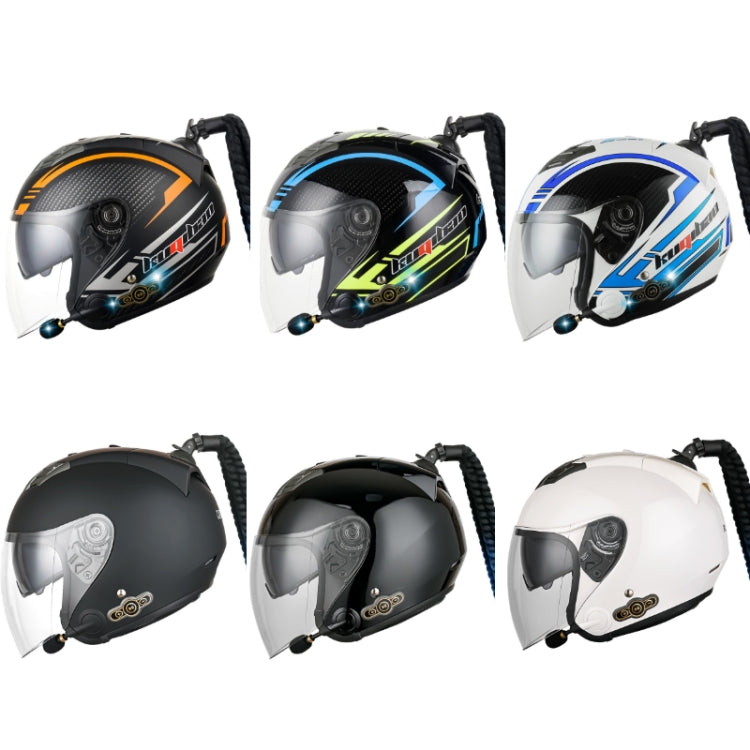 KUQIBAO Motorcycle Bluetooth Headset Double Lens Helmet With Braid, Size: L(White) - Helmets by KUQIBAO | Online Shopping UK | buy2fix