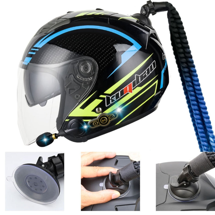 KUQIBAO Motorcycle Bluetooth Headset Double Lens Helmet With Braid, Size: M(Fruits Black Phantom Fiber) - Helmets by KUQIBAO | Online Shopping UK | buy2fix