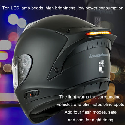 KUQIBAO Motorcycle Dual Lens Anti-Fog Helmet With LED Light, Size: XL(Matte Black Wake Lion) - Helmets by KUQIBAO | Online Shopping UK | buy2fix