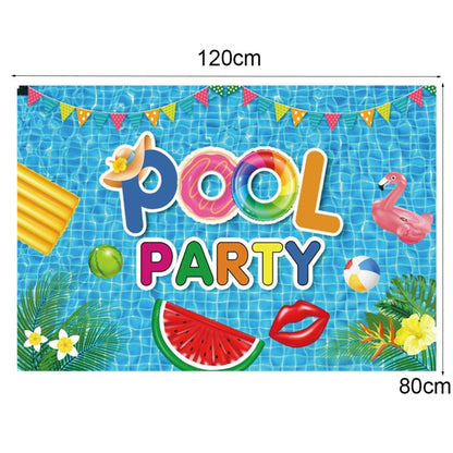 80x120cm Summer Pool Party Decoration Backdrop Swimming Ring Photography Background Cloth(11415879) -  by buy2fix | Online Shopping UK | buy2fix