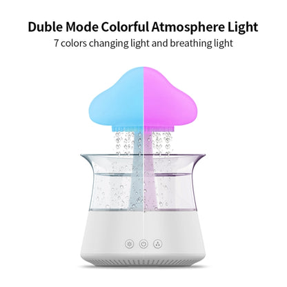 CH06 300ml Rain Humidifier Mushroom Cloud Colorful Night Lamp Aromatherapy Machine, Style: With Remote Controller(White) - Air Purifiers & Accessories by buy2fix | Online Shopping UK | buy2fix