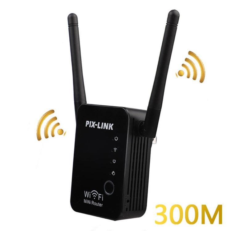 PIX-LINK 2.4G 300Mbps WiFi Signal Amplifier Wireless Router Dual Antenna Repeater(AU Plug) - Broadband Amplifiers by PIX-LINK | Online Shopping UK | buy2fix