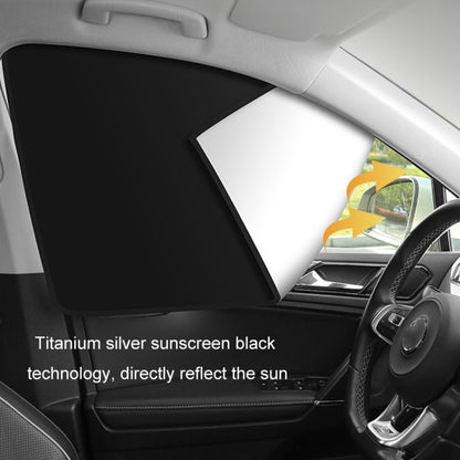 Heat-insulating Opaque Vinyl Coated Magnetic Car Curtains, Style: Titanium Silver Rear Row - Window Foils & Solar Protection by buy2fix | Online Shopping UK | buy2fix