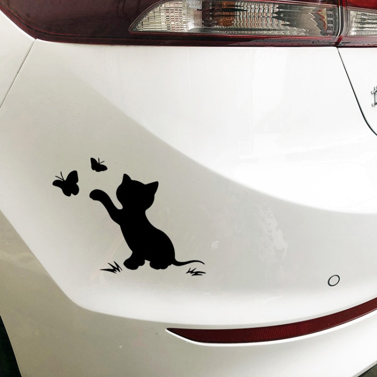 10pcs Disc Cat Reflective Scratch Body Sticker(Black) - Decorative Sticker by buy2fix | Online Shopping UK | buy2fix