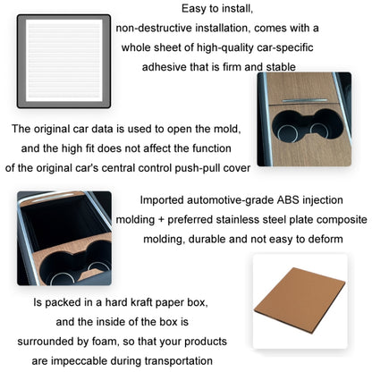 For Tesla Model3/Y Central Control Panel Modification Anti-Scratch Protective Sticker(Log Grain) - Car Interior Mouldings by buy2fix | Online Shopping UK | buy2fix