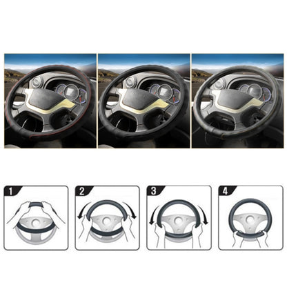 47cm Leather Truck Steering Wheel Cover(Black) - Steering Wheel Accessories by buy2fix | Online Shopping UK | buy2fix