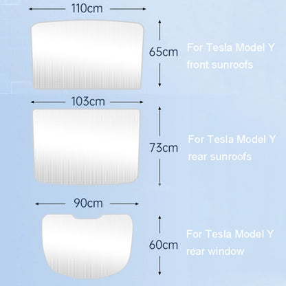 5pcs /Set For Tesla Model Y Ice Crystal Sunshade Car Roof Front And Rear Sunroof Shade(Beige) - Window Foils & Solar Protection by buy2fix | Online Shopping UK | buy2fix