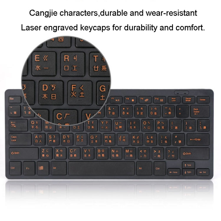 Cangjie Code Keyboard Traditional Chinese Annotated Wireless Keyboard 2.4G Wireless Connection Keyboard(Black) - Wireless Keyboard by buy2fix | Online Shopping UK | buy2fix