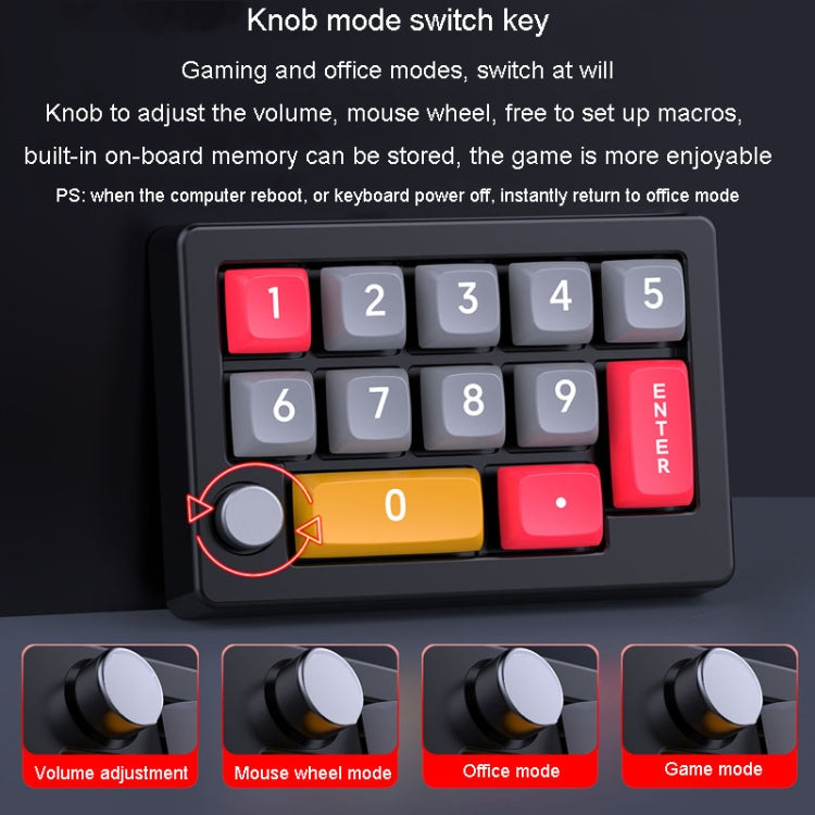 MKESPN 13 Keys RGB Multi-Function Macro Programming Mechanical Keypad Wired With Knob Keyboard(Black) - Mini Keyboard by MKESPN | Online Shopping UK | buy2fix