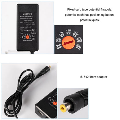 65W 6-20V Adjustable 3A DC Power Adapter Charger, Specification: US Plug - Universal Power Adapter by buy2fix | Online Shopping UK | buy2fix