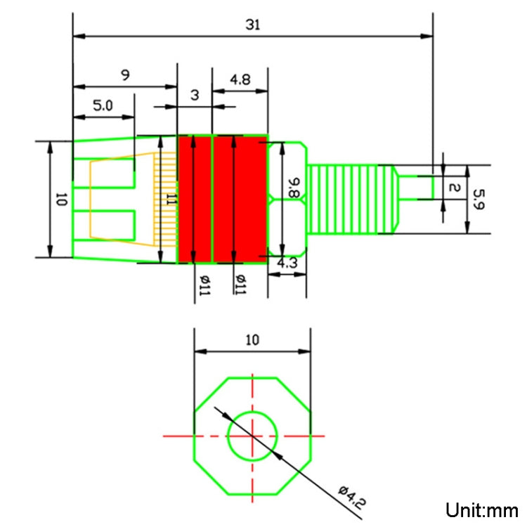 Small Copper Transparent Audio Column M4 Crystal Banana Holder Terminal Block(Black) - Audio Adapter by buy2fix | Online Shopping UK | buy2fix