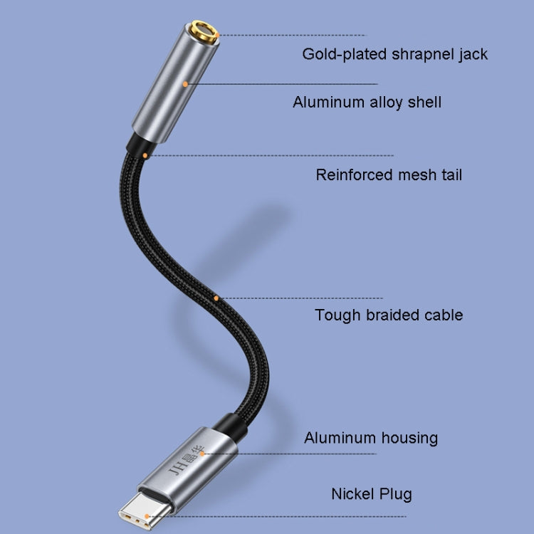 JINGHUA Type-C To 3.5mm Audio Adapter Cable Type-C Headphone Adapter Cable(Analog Model) - Type-C Adapter by JINGHUA | Online Shopping UK | buy2fix