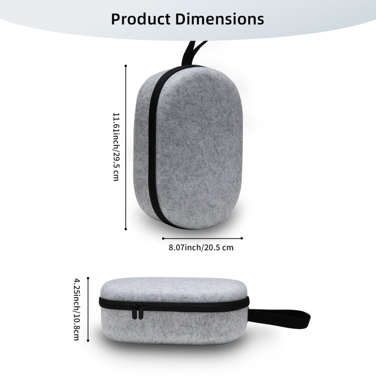 JYS-APP001 For Apple Vision Pro Headset Storage Bag VR Glasses Anti-Scrape Portable Bag, Color: Gray Felt - VR Accessories by JYS | Online Shopping UK | buy2fix