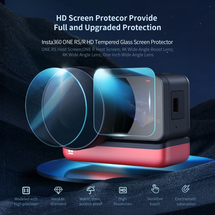 For Insta360 One RS / R Host+One inch 2sets aMagisn Tempered Film Screen Protector - Protective Film & Stickers by aMagisn | Online Shopping UK | buy2fix