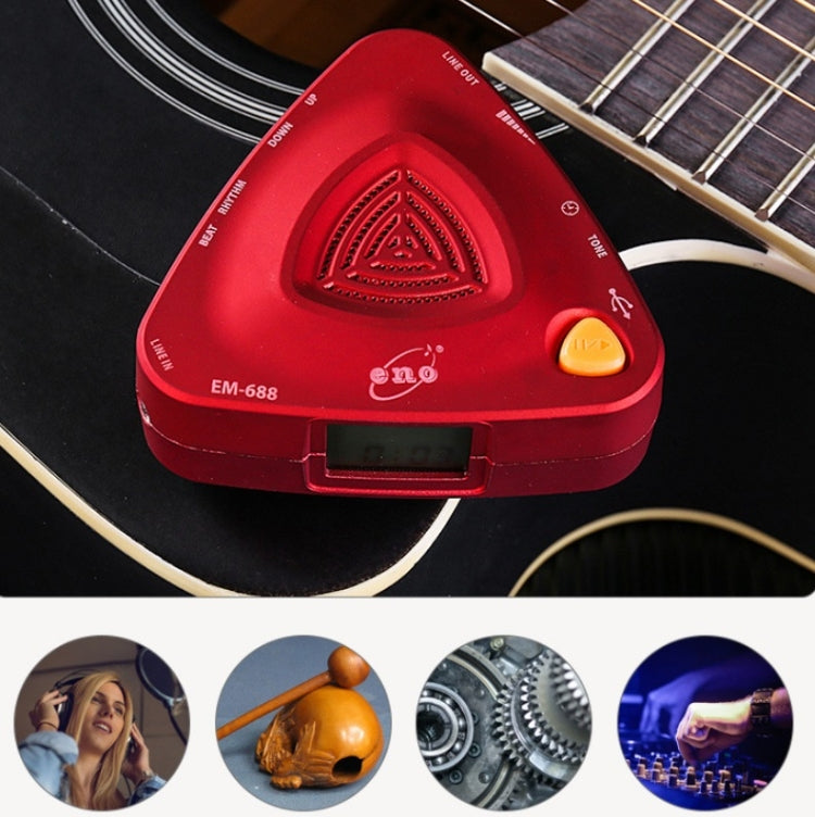 ENO EM-688 Electronic Vocal Rechargeable Metronome For Piano/Guitar/Drum/Guzheng/Violin(Red) - Stringed Instruments by buy2fix | Online Shopping UK | buy2fix