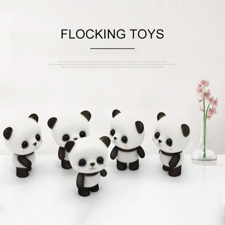 Little Cute PVC Flocking Animal Panda Dolls Birthday Gift Kids Toy, Size: 4.5*3.5*6cm(Black White) - Soft Toys by buy2fix | Online Shopping UK | buy2fix