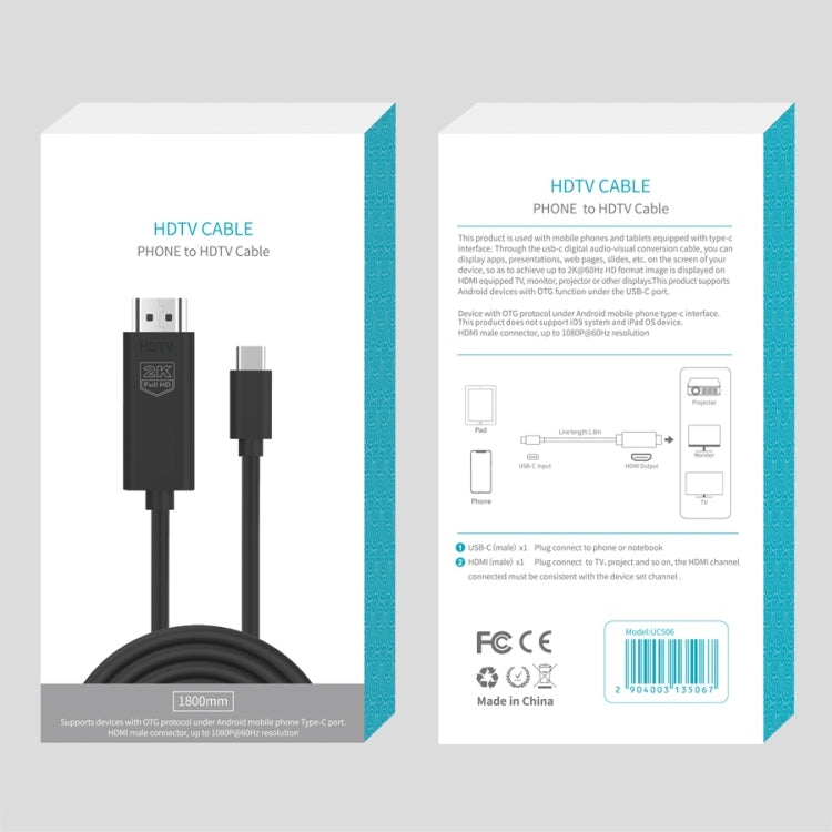 UC506 USB-C / Type-C to HDMI 2K 60Hz HDTV Cable - Wireless Display Dongle by buy2fix | Online Shopping UK | buy2fix